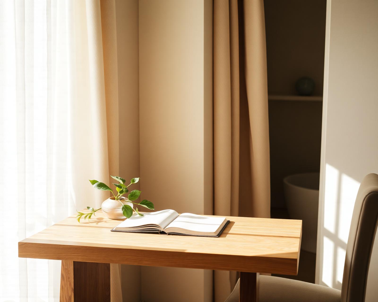 Calm, sunlit advisory space